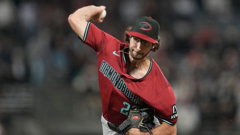 Arizona Diamondbacks pitcher Zac Gallen works against the San Francisco...