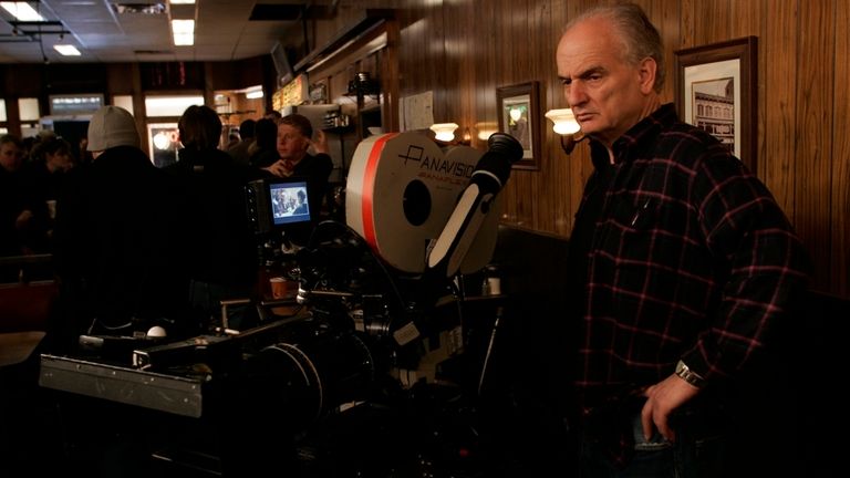 Chase films the final scene of "The Sopranos" at a...