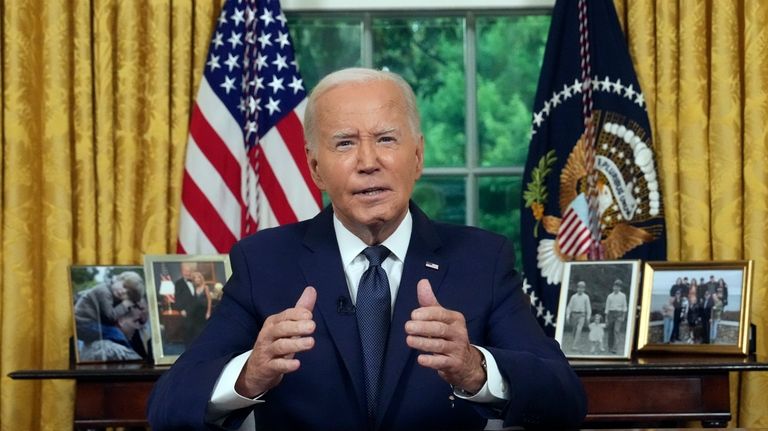 President Joe Biden addresses the nation from the Oval Office...