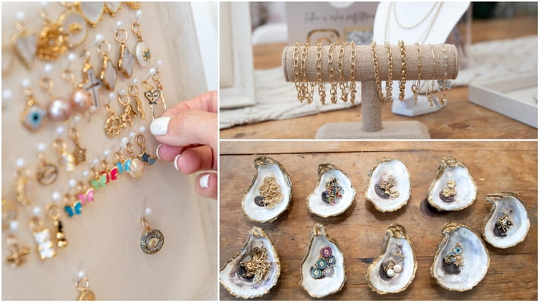 Charms and gold links at the Pretty Little Pearl in...