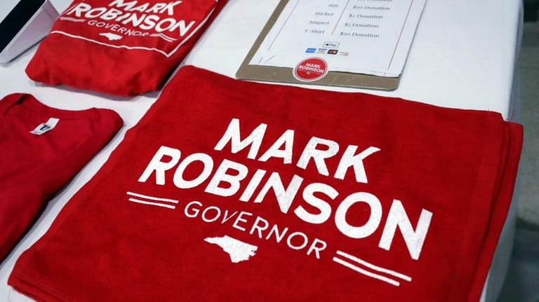Campaign merchandise is for sale as North Carolina Lt. Gov....