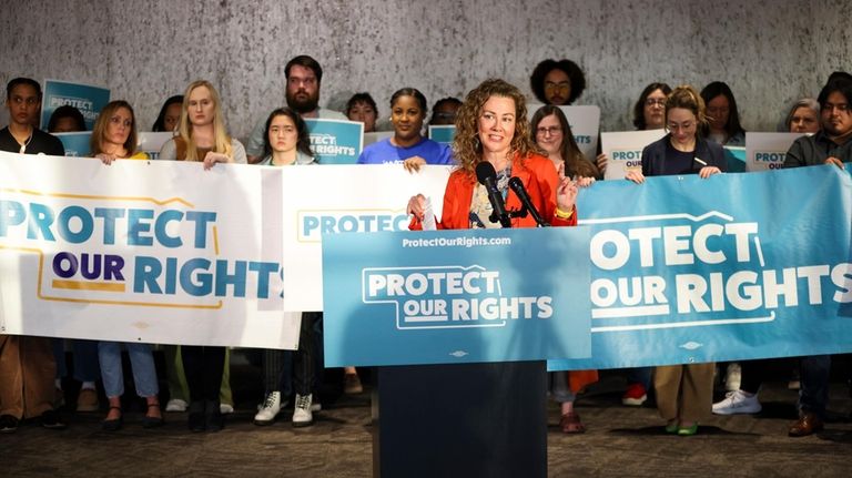 Andi Grubb, Planned Parenthood Advocates of Nebraska, speaks during the...