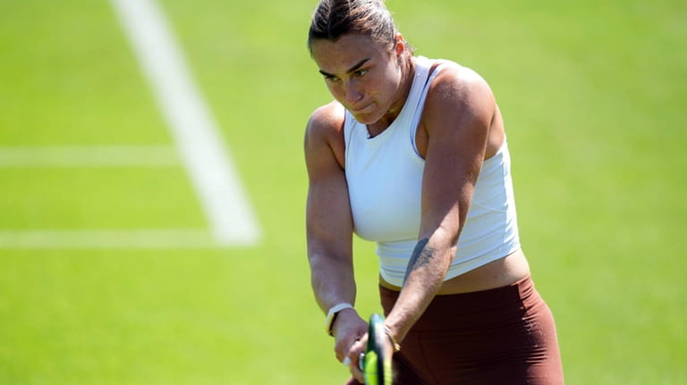 Aryna Sabalenka during a training session at the All England...