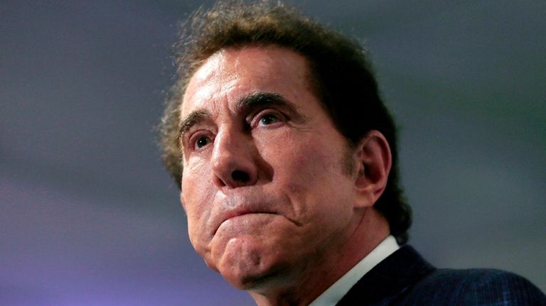 Casino mogul Steve Wynn is seen at a news conference...