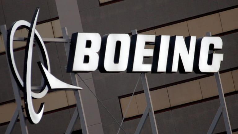 The Boeing logo is pictured Jan. 25, 2011, on the...