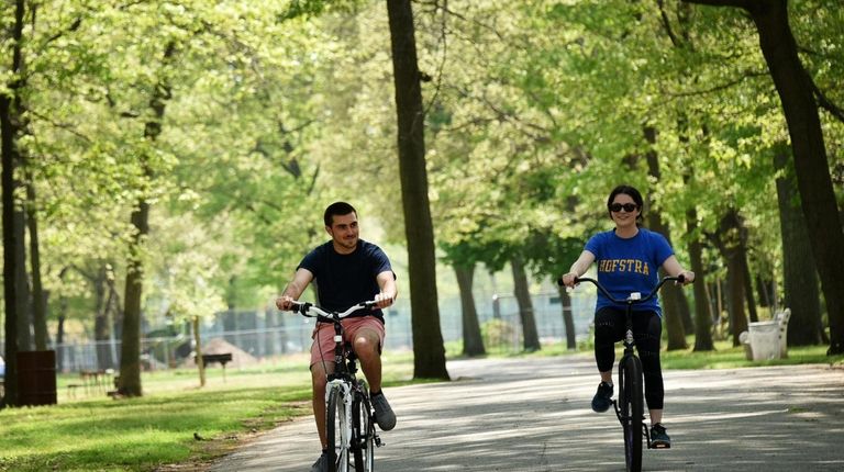 Bike riders in Hempstead Lake State Park.