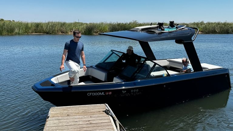 Mitch Lee, co-founder and CEO of Arc Boats, steps off...