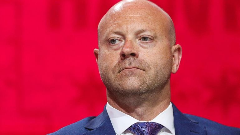 Then-Chicago Blackhawks senior vice president and general manager Stan Bowman...