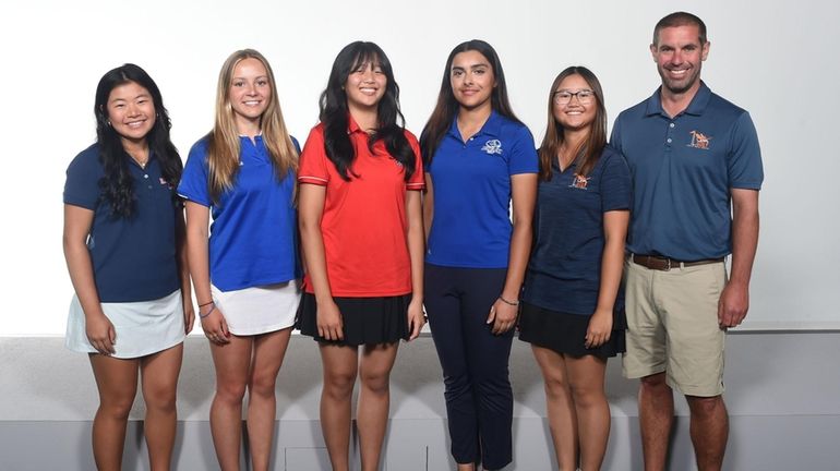 The 2024 Newsday All-Long Island girls golf team. From left:...