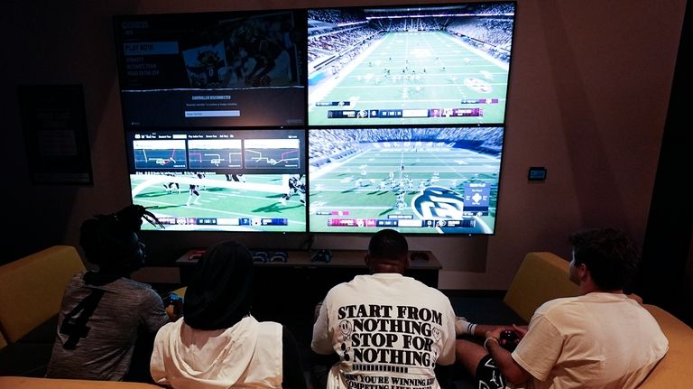 Colorado players face off at a EA Sports College Football...