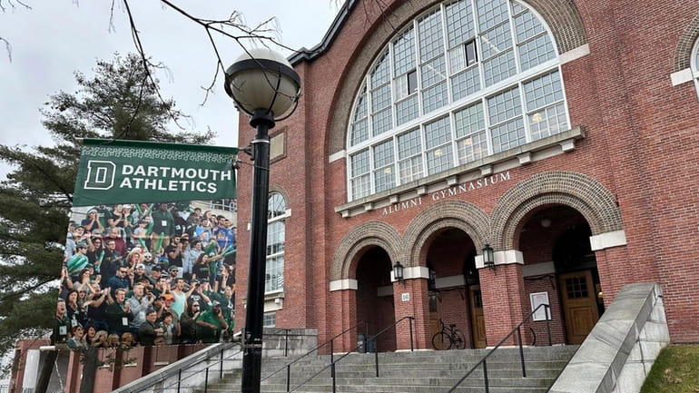 FILE A Dartmouth Athletics banner hangs outside Alumni Gymnasium on...