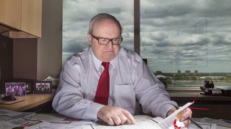 Attorney John McFaul working in his office at the law...