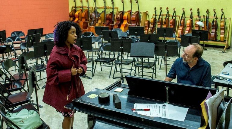 Gabriella Black, 22, of Hempstead, auditions for the Mineola Choral...