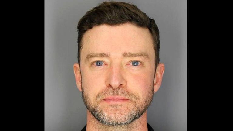 Police mug shot of entertainer Justin Timberlake after his DWI...