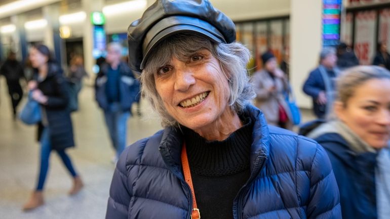 Anne Marie Andolina, 69, shown at Penn Station Tuesday, boycotts...