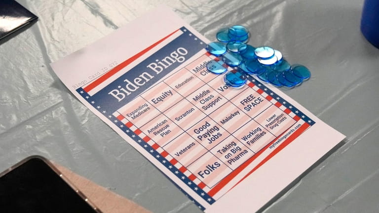 A bingo card at the campaign event for seniors in...