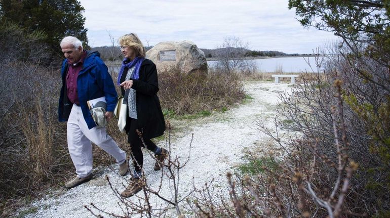 Southampton Trails Preservation Society hike leaders Tony Garro, 76, of...