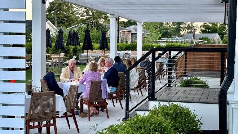 Outdoor dining at Seven Beach Lane in Westhampton Beach.