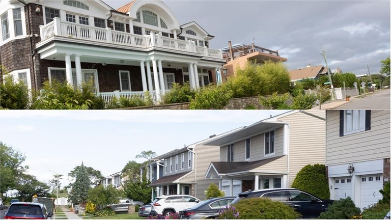 Homes along Ocean Boulevard, top, and Harbor Drive in Lido...