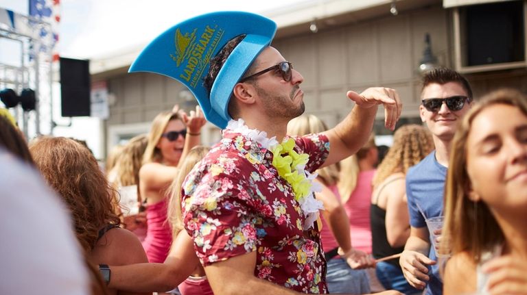 Nick Bell, of Centereach, dances at Flynn’s in Ocean Bay Park.