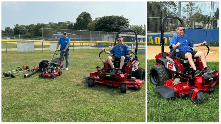 Left: Steve LaSala, commissioner of East Meadow Little League and...