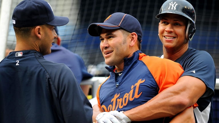 Centerfielder Johnny Damon of the Boston Red Sox in the dugout