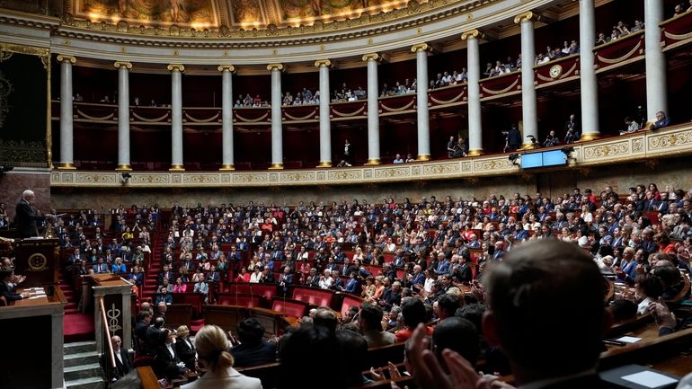 Parliament members convene during the vote for the lower house...