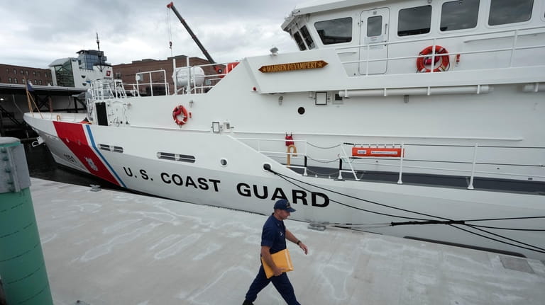 The U.S. Coast Guard Cutter Warren Deyampert is docked as...