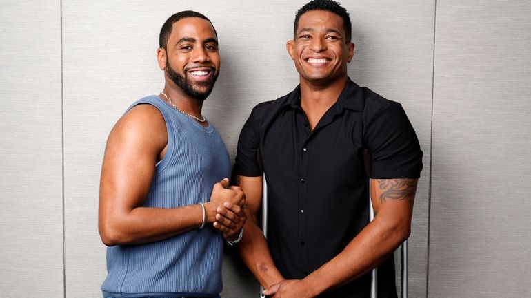 Jharrel Jerome, left, the star of "Unstoppable," and the film's...