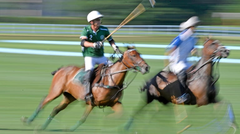 Polo action at the Meadowbrook Polo Club in Old Westbury...