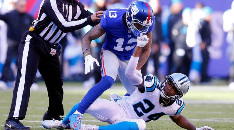 Giants' Odell Beckham Jr. and Panthers' Josh Norman mix it...