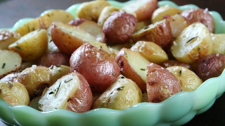 Roasted small red and Yukon gold potatoes. (July 2012)