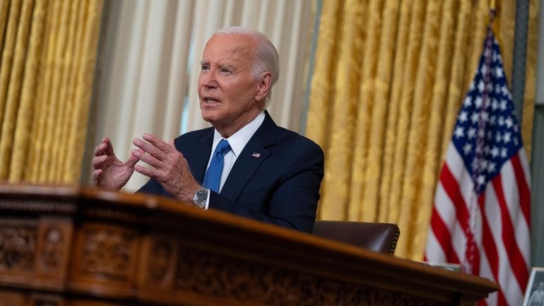 President Joe Biden addresses the nation from the Oval Office...