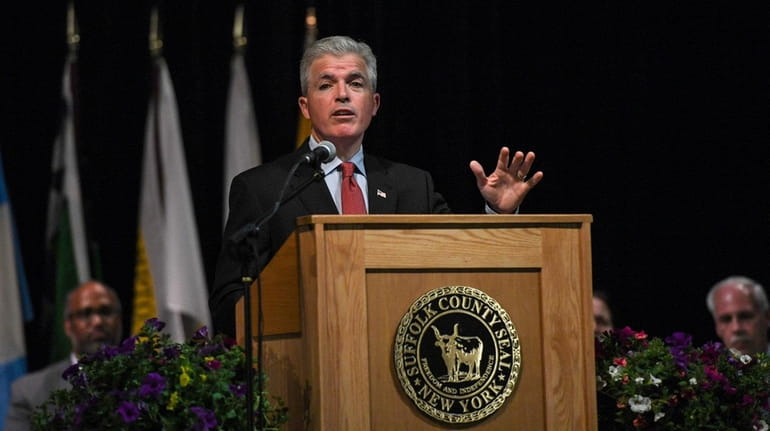 Suffolk County Executive Steve Bellone delivers his state of the...