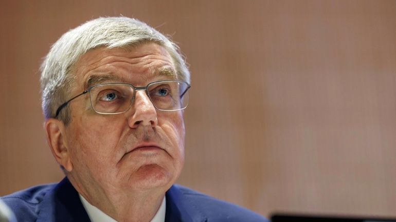 International Olympic Committee (IOC) President Thomas Bach looks on, during...