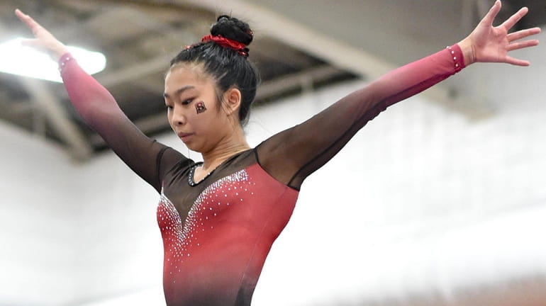 Syosset’s Leah Chin was second on balance beam with a...
