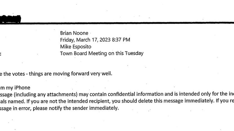 This is an email former Oyster Bay Inspector General Brian...