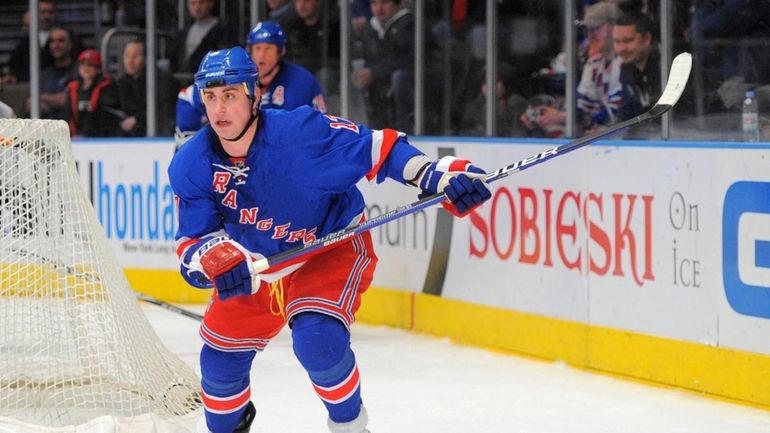 The Rangers' Brandon Dubinsky during a game against the Nashville...