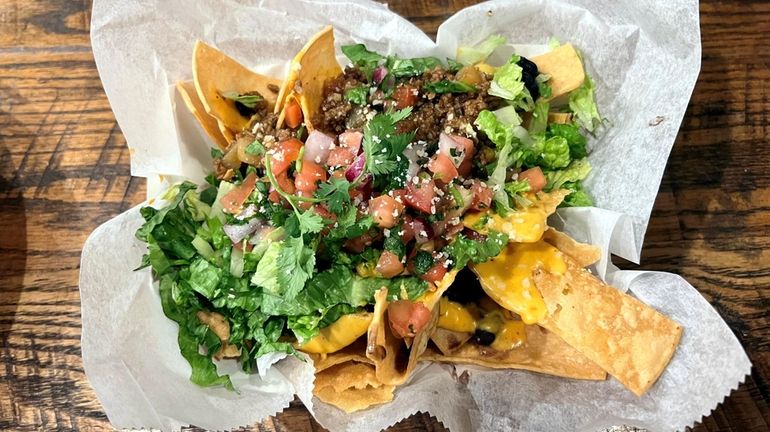 Nachos with ground beef at I Am Nacho Mama in...