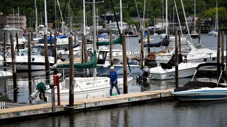 Huntington's Mill Dam Marina is seen on Friday.