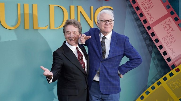 Martin Short, left, and Steve Martin arrive at the premiere...