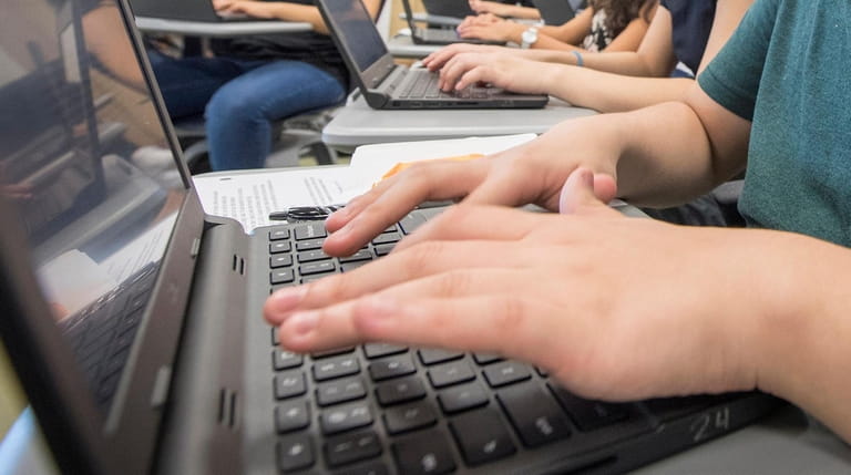 Students sharpen their computer skills.