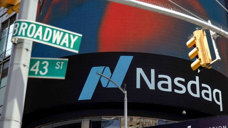 The Nasdaq MarketSite in New York City on Monday. A...