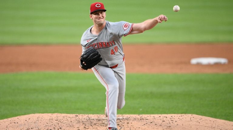 Cincinnati Reds starting pitcher Nick Lodolo throws during the second...