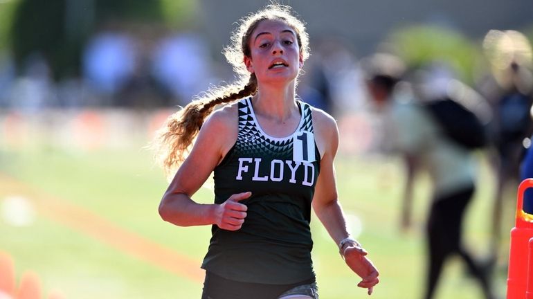 Floyd's Zariel Macchia wins the 1,500 meter race at the...