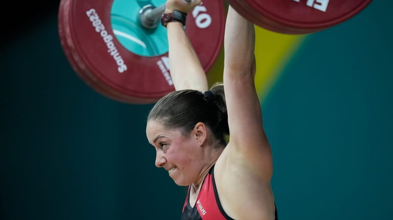Canada's Maude Charron competes enroute ti winning the silver medal...