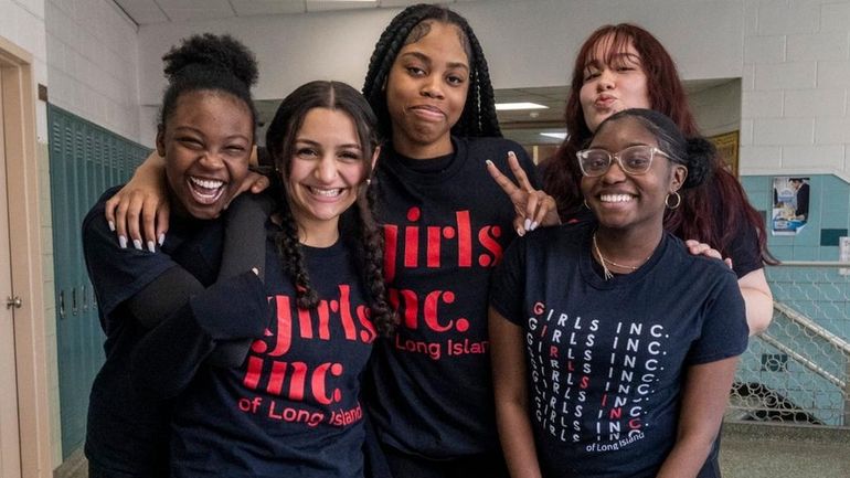 Members of the Brentwood High School Girls Inc. club Chelsea...