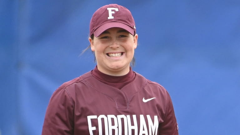 Kate McGuire, Fordham shortstop, plays during a NCAA Division I...