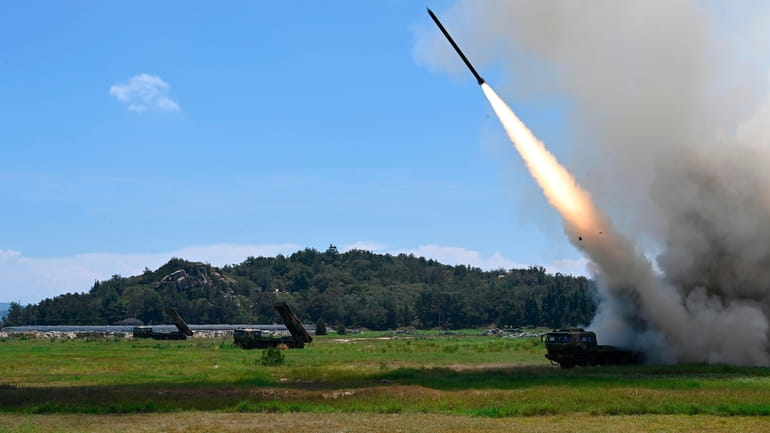 The Chinese People's Liberation Army launches a projectile from an unspecified location...