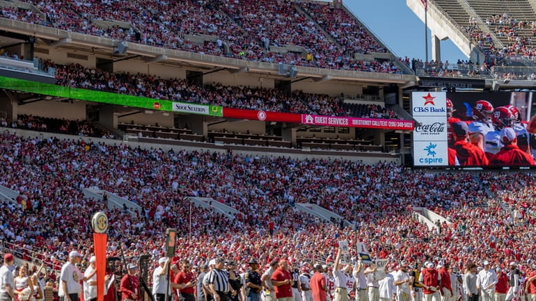 Fans fill much of the stadium during Alabama's first NCAA...